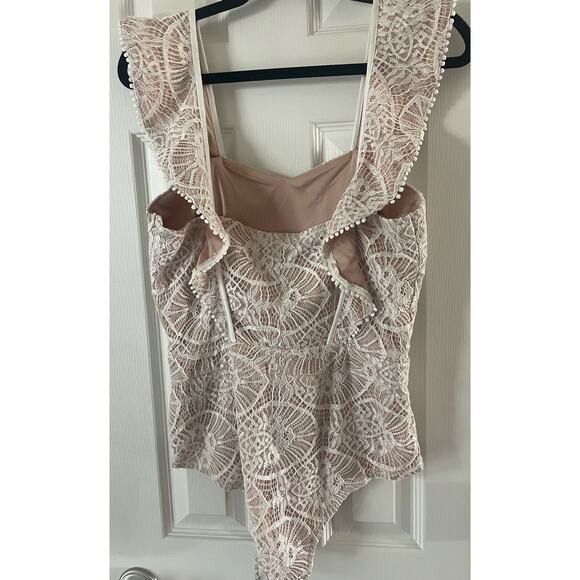 Tea and Cup Bodysuit ruffle sleeveless , Size L, $22, b52 - Picture 2 of 5